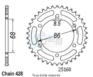 Product image: Sifam - 25168CZ46 - Chain wheel rear 125 Eliminator 98   Type 428/Z46 