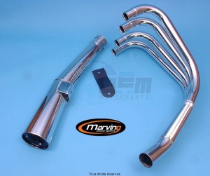 Product image: Marving - 01K3401 - Exhaust 4/1 MASTER Z 650/650 F Complete exhaust pipe  Not Approvede Exhaust Damper Chrome  
