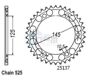 Product image: Esjot - 50-29009-42 - Chainwheel Steel Yamaha - 525 - 42 Teeth -  Identical to JTR867 - Made in Germany 