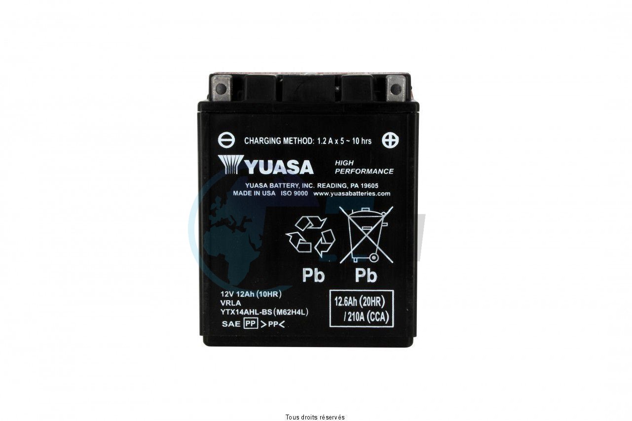 Product image: Yuasa - 812725 - Battery Ytx14ahl-bs L 134mm  W 89mm  H 166mm 12v 12ah  1