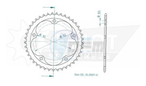 Product image: Esjot - 50-29057-41 - Esjot - Chainwheel Steel - 525 - 41 Teeth- Made in Germany 