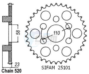 Product image: Esjot - 50-32051-41 - Chainwheel Steel Aprilia - 520 - 41 Teeth -  Identical to JTR20 - Made in Germany 