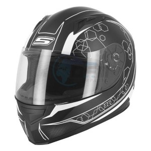 Product image: S-Line - IAP1G1203 - Helmet Full Face S448 APEX GRAPHIC - Black Mat/White - Size M 
