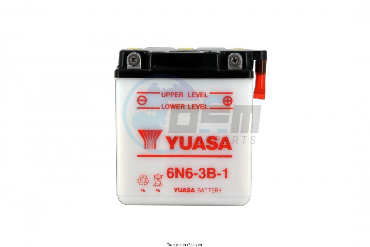 Product image: Yuasa - 806063 - Battery 6n6-3b-1 L 99mm  W 57mm  H 110mm 6v 6ah  1