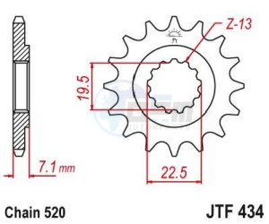 Product image: Esjot - 50-32014-15 - Sprocket TT Suzuki - 520 - 15 Teeth -  Identical to JTF434 - Made in Germany 