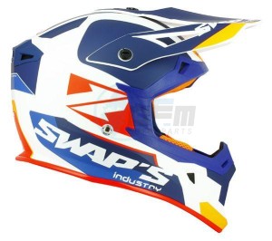 Product image: Swaps - CSW2G7102 - Helmet Cross BLUR S818 - White/Blue/Orange Mat - Size S 