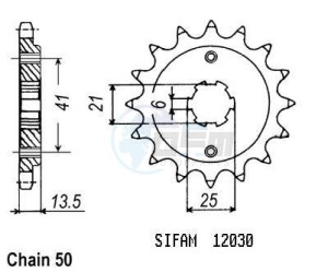 Product image: Esjot - 50-35013-15 - Sprocket Honda - 530 - 15 Teeth -  Identical to JTF286 - Made in Germany 