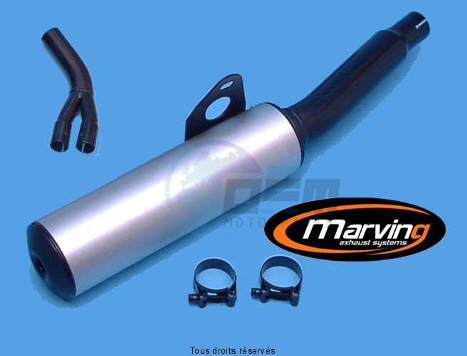 Product image: Marving - 01S2123 - Silencer  Rond GS 500 E  Approved Rond Ø100 Black Cover Alu  0