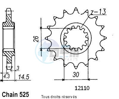 Product image: Sifam - 12110CZ15 - Sprocket Cb 750 F2 Sevenfifty 92   12110cz   15 teeth   TYPE : 525  0