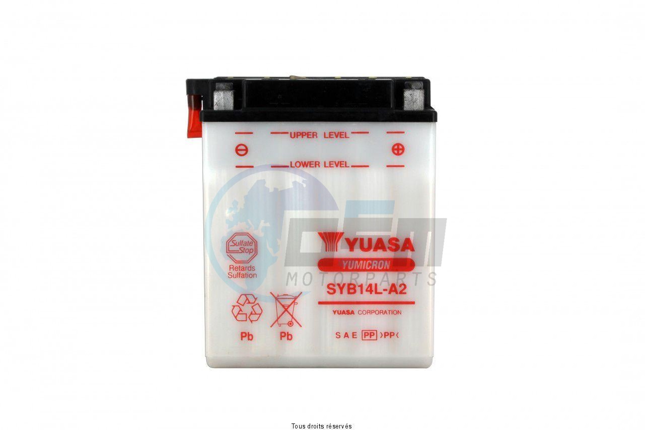Product image: Yuasa - 812150 - Battery Syb14l-a2 L 135mm  W 91mm  H 167mm 12v 14ah  1