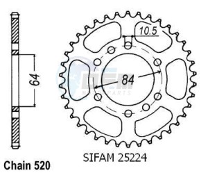 Product image: Esjot - 50-32082-42 - Chainwheel Steel TT - 520 - 42 Teeth - Made in Germany 