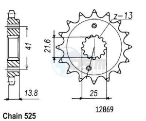 Product image: Esjot - 50-29005-15 - Sprocket Honda - 525 - 15 Teeth -  Identical to JTF296 - Made in Germany 