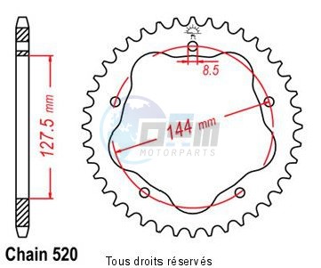 Product image: Sifam - 25175CZ38 - Chain wheel rear Ducati 748 Biposto without PORTE Hub Type 520/Z38  0