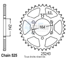 Product image: Sifam - 25243CZ44 - Chain wheel rear Gt 650 Comet 04-   Type 525/Z44 