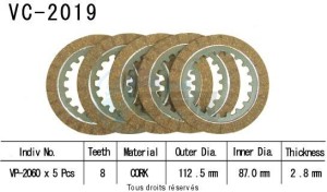 Product image: Kyoto - VC2019 - Clutch Plate kit complete Ttr 90 00-02   