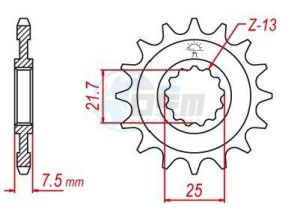 Product image: Esjot - 50-32035-16 - Sprocket Kawasaki-Yamaha - 520 - 16 Teeth - Made in Germany 