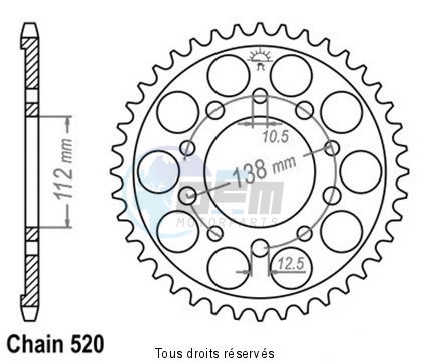 Product image: Esjot - 25287CZ43 - Chain wheel rear Honda 700   Type 520/Z43  0
