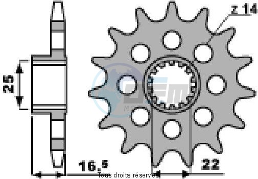 Product image: Esjot - 12474CZ15 - Sprocket Ducati Multistrada 1200   Type 530/Z15   15 teeth  0