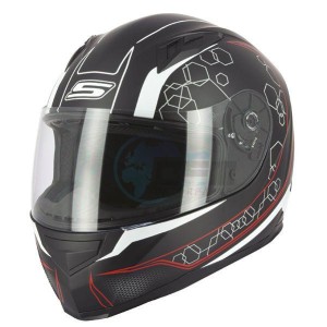 Product image: S-Line - IAP1G1304 - Helmet Full Face S448 APEX GRAPHIC - Black Mat/Red - Size L 
