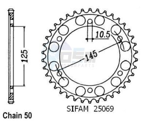 Product image: Esjot - 50-35004-44 - Chainwheel Steel Yamaha - 530 - 44 Teeth -  Identical to JTR865 - Made in Germany 