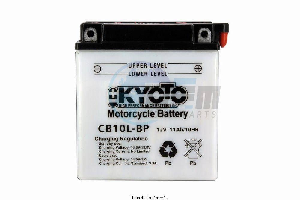 Product image: Kyoto - 712105 - Battery Yb10l-bp L 136mm  W 91mm  H 146mm 12v 11ah Acid 0,78l  0