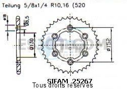 Product image: Sifam - 25267AZ46 - Chain wheel rear Aprilia Alu Rxv/Sxv Type 520/Z46  0