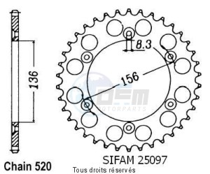 Product image: Sifam - 25097CZ48 - Chain wheel rear Husqvarna - Gas Gas 125/250/510/610 1990-2004 Type 520/Z48 
