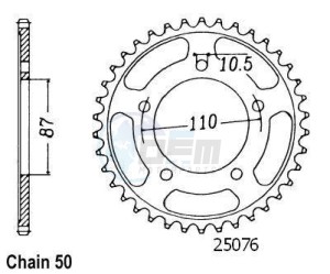 Product image: Esjot - 50-35031-45 - Chainwheel Steel Suzuki - 530 - 45 Teeth -  Identical to JTR829 - Made in Germany 