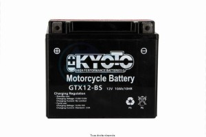 Product image: Kyoto - 712120 - Battery Ytx12-bs - Ss Ent. Acid L 150mm  W 87mm  H 131mm 12v 10ah Acid 0,6l 