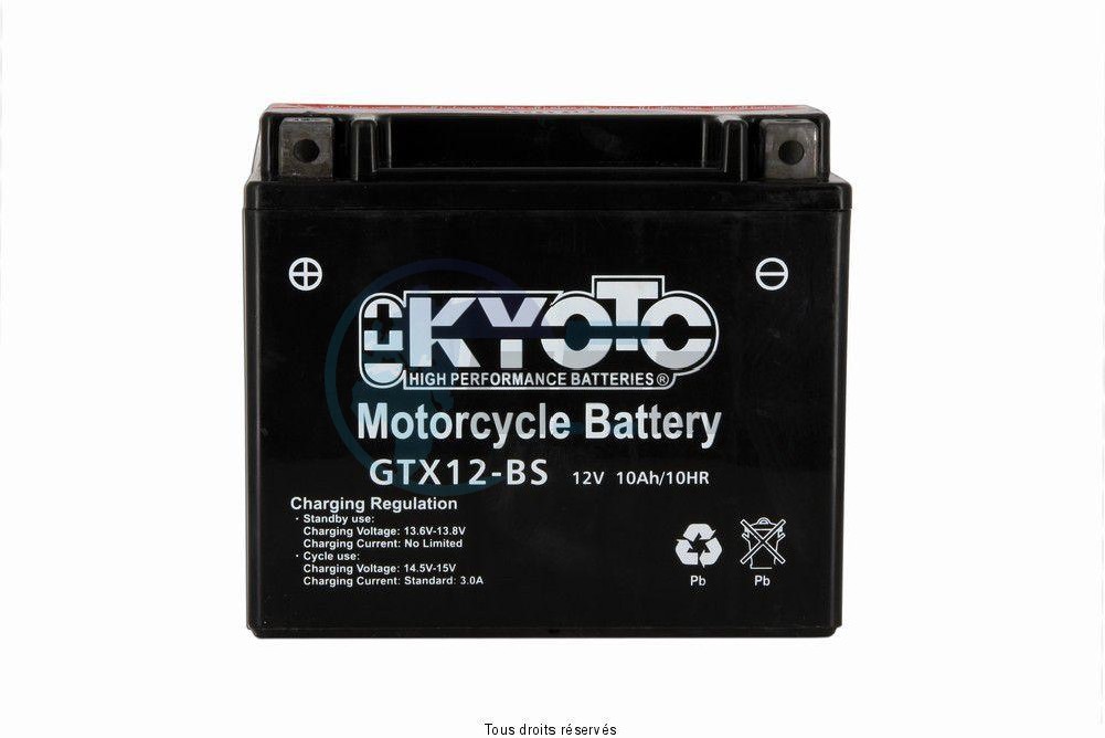 Product image: Kyoto - 712120 - Battery Ytx12-bs - Ss Ent. Acid L 150mm  W 87mm  H 131mm 12v 10ah Acid 0,6l  0