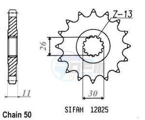Product image: Esjot - 50-35016-15 - Sprocket Yamaha - 530 - 15 Teeth -  Identical to JTF579 - Made in Germany 
