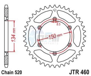 Product image: Esjot - 50-32024-42 - Chainwheel Steel TT Kawasaki - 520 - 42 Teeth -  Identical to JTR460 - Made in Germany 