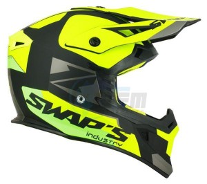 Product image: Swaps - CSW8G1104 - Helmet Cross BLUR S818 - Black/Red Fluo/Groen Mat - Size L 