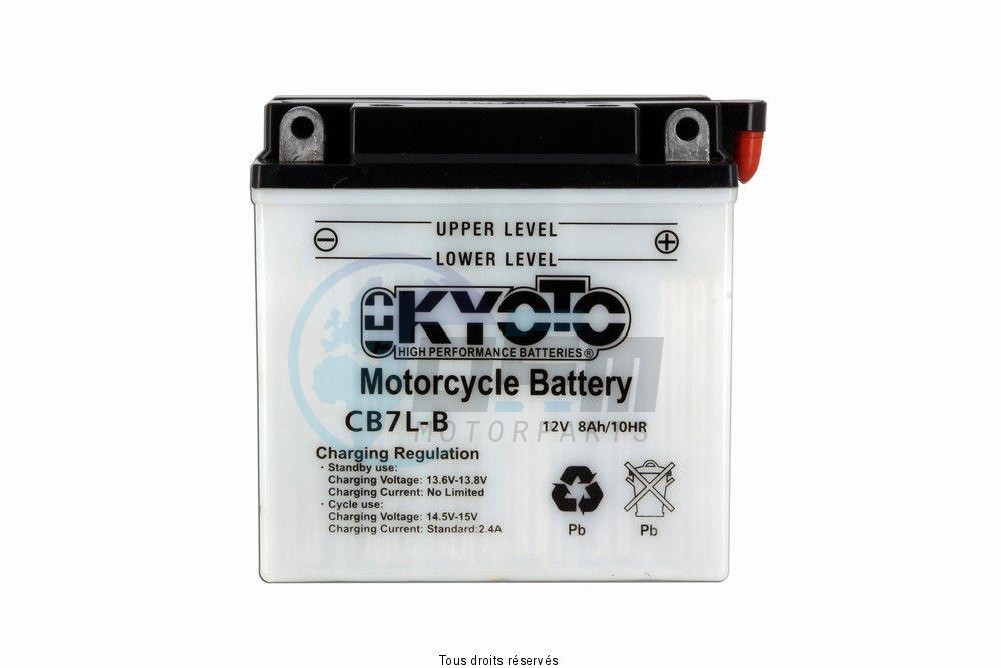 Product image: Kyoto - 712073 - Battery Yb7l-b L 137mm  W 76mm  H 134mm 12v 8ah Acid 0,6l  1