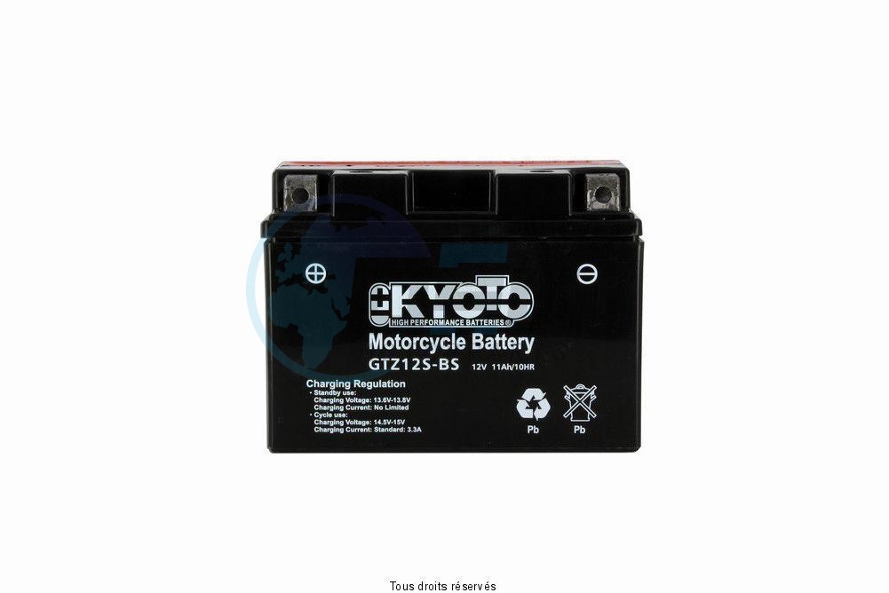 Product image: Kyoto - 712129 - Battery Ytz12s-bs - Ss Entr. AGM L 150mm  W 87mm  H 110mm 12v 11ah Acid 0.54l  0