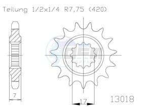 Product image: Esjot - 50-13018-11 - Sprocket Minarelli AM6 - 420 - 11 Teeth -  Identical to JTF1120 - Made in Germany 