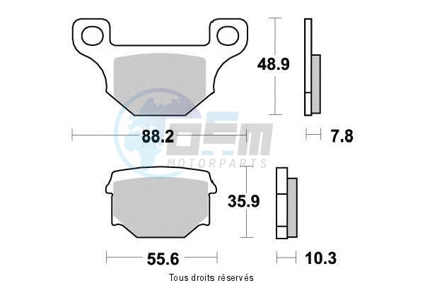 Product image: Kyoto - S1055 - Brake Pad Kyoto Semi-Metal RIEJU MRT 50 2009-2012    1