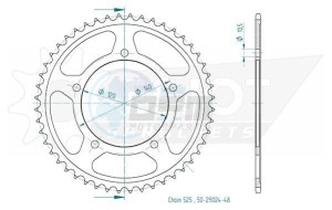 Product image: Esjot - 50-29024-48 - Chainwheel Steel Suzuki - 525 - 48 Teeth -  Identical to JTR1792 - Made in Germany 