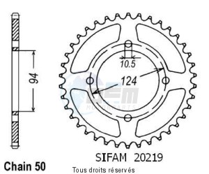 Product image: Sifam - 20219CZ34 - Chain wheel rear 550 Cbf 75-80   Type 530/Z34 