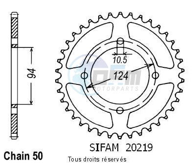 Product image: Sifam - 20219CZ34 - Chain wheel rear 550 Cbf 75-80   Type 530/Z34  0