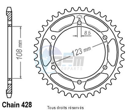 Product image: Esjot - 25283CZ60 - Chain wheel rear RS4 125   Type 428/Z60  0
