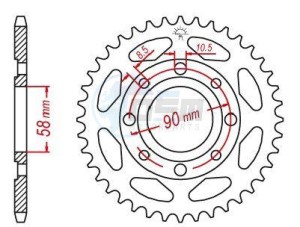 Product image: Esjot - 50-15001-45 - Chainwheel Steel TT Honda - 428 - 45 Teeth -  Identical to JTR269 - Made in Germany 