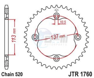 Product image: Esjot - 50-32123-36 - Chainwheel Steel Suzuki - 520 - 36 Teeth -  Identical to JTR1760 - Made in Germany 