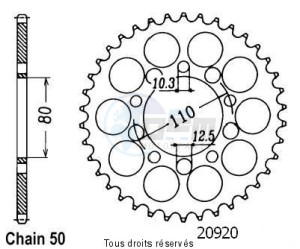 Product image: Sifam - 20920CZ46 - Chain wheel rear Vf 400 F 83-86 Cb 750 F 80-84 Type 530/Z46 