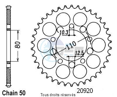 Product image: Sifam - 20920CZ46 - Chain wheel rear Vf 400 F 83-86 Cb 750 F 80-84 Type 530/Z46  0