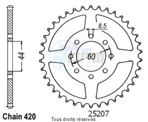 Product image: Sifam - 25207CZ52 - Chain wheel rear 50 Dtr/X-limit Chain wheel rear 8 mounting holes Type 420/Z52 