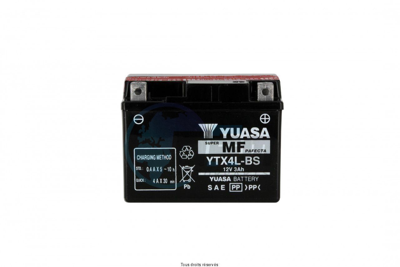 Product image: Yuasa - 812045 - Battery Ytx4l-bs L 114mm  W 71mm  H 86mm 12v 3ah  1