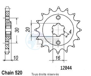 Product image: Sifam - 12044CZ14 - Sprocket front  CA 125 Mito 90-98 14 
