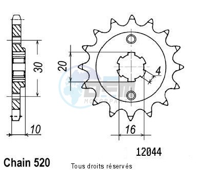 Product image: Sifam - 12044CZ14 - Sprocket front  CA 125 Mito 90-98 14  0