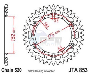 Product image: Esjot - 51-32003-48 - Chainwheel Alu TT Yamaha - 520 - 48 Teeth -  Identical to JTA853 - Made in Germany 